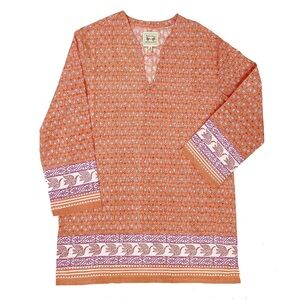 Beach to bistro by sigrid Olsen beach cover Tunic size S 100%cotton women